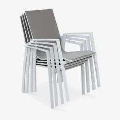 sweeek Set 2 sedie da giardino in alluminio e textilene