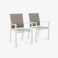 sweeek Set 2 sedie da giardino in alluminio e textilene
