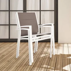 sweeek Set 2 sedie da giardino in alluminio e textilene