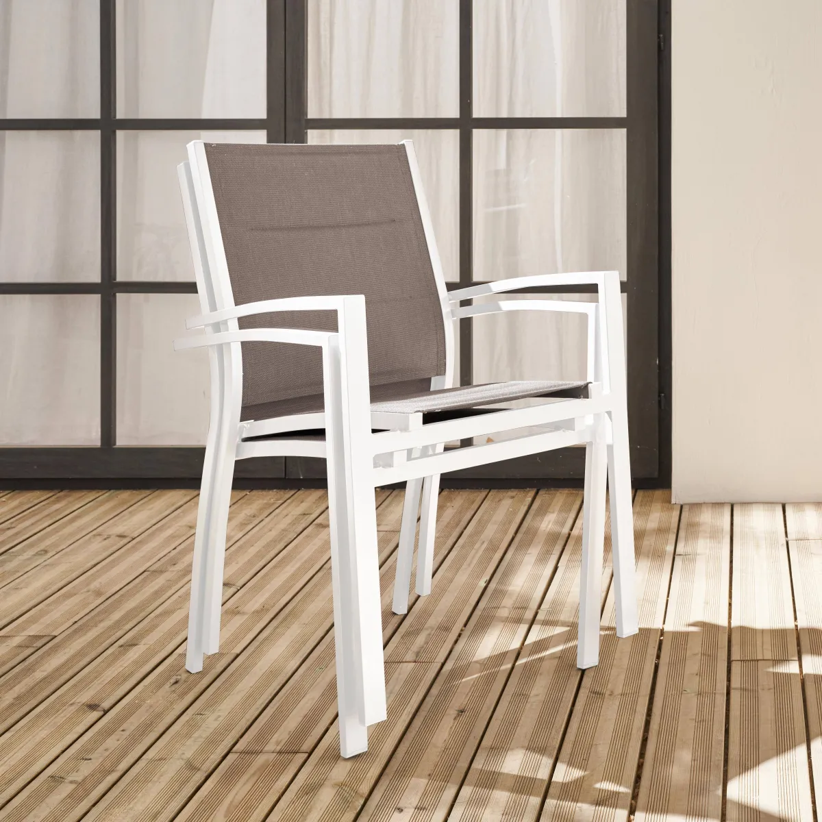 sweeek Set 2 sedie da giardino in alluminio e textilene