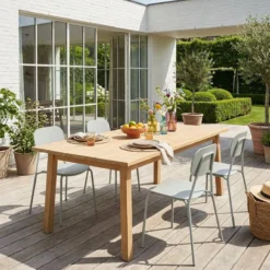 sweeek Set 4 sedie da giardino in alluminio