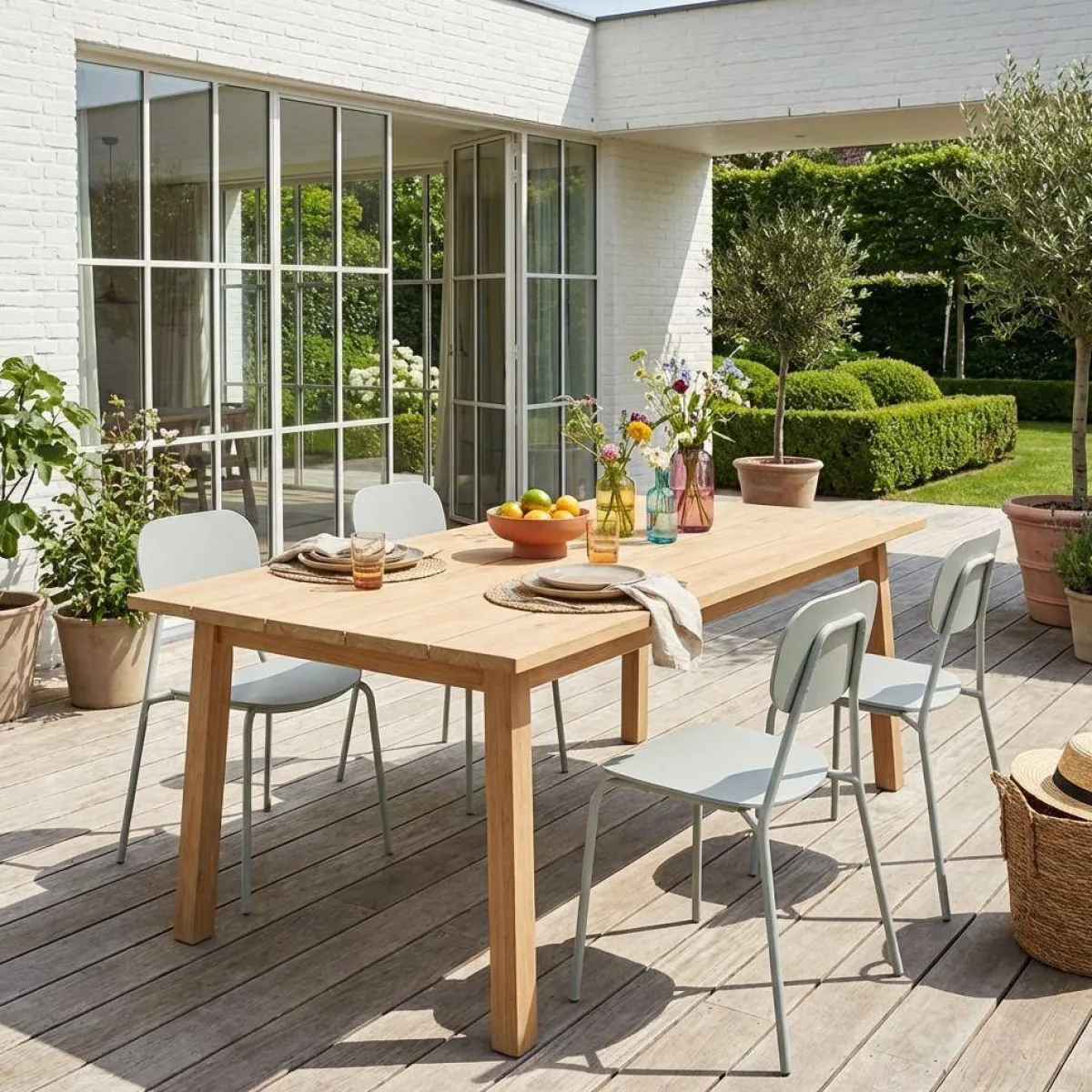 sweeek Set 4 sedie da giardino in alluminio