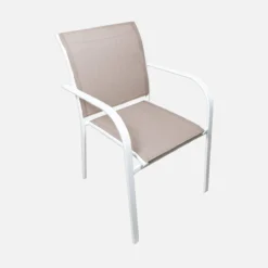 sweeek Set 4 sedie da giardino in alluminio e textilene
