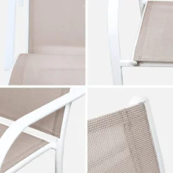 sweeek Set 4 sedie da giardino in alluminio e textilene