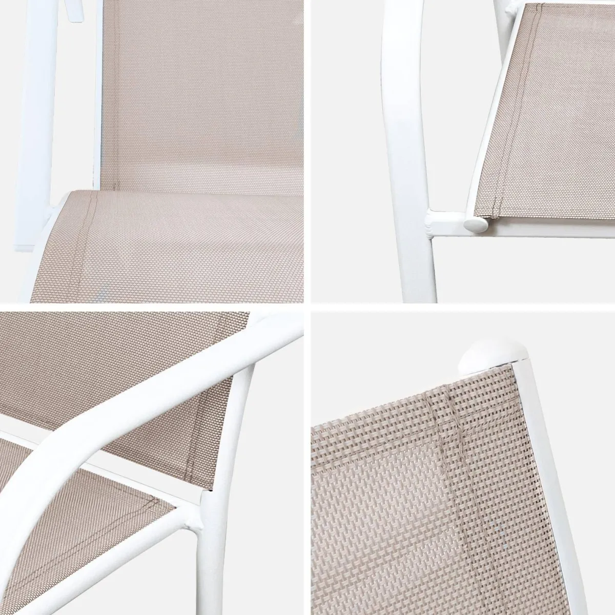 sweeek Set 4 sedie da giardino in alluminio e textilene
