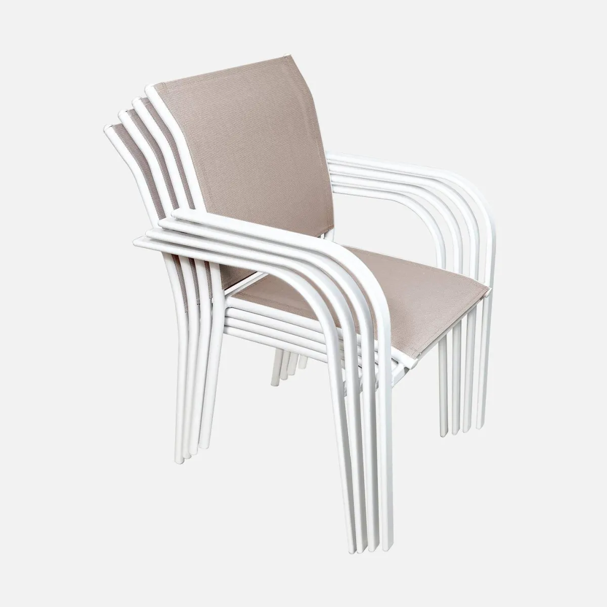 sweeek Set 4 sedie da giardino in alluminio e textilene