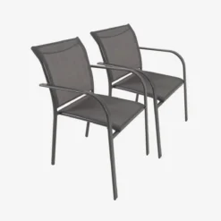 sweeek Set 2 sedie da giardino in alluminio e textilene