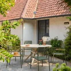 sweeek Set 4 sedie da giardino in alluminio e textilene