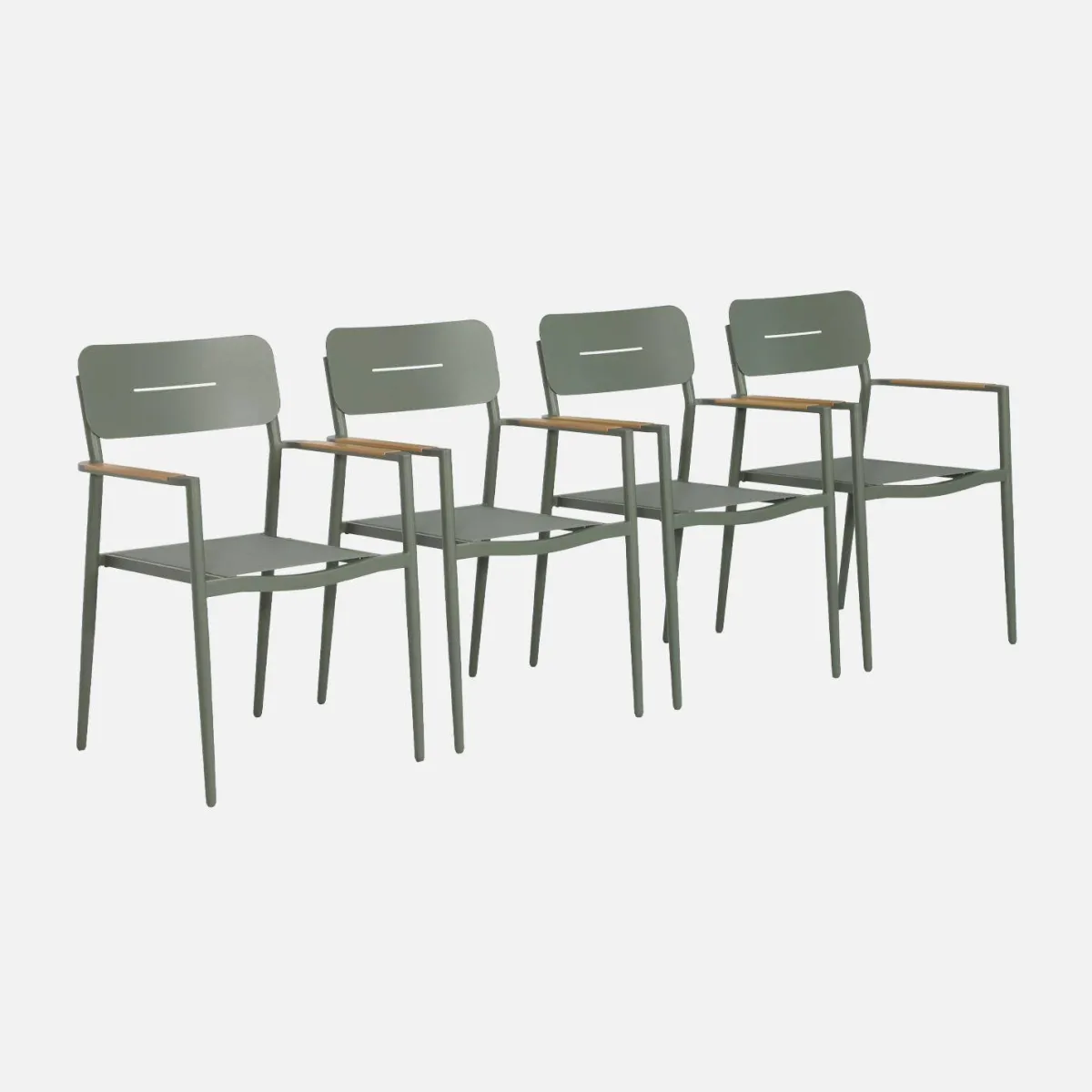 sweeek Set 4 sedie da giardino in alluminio e textilene