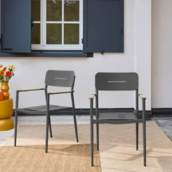 sweeek Set 2 sedie da giardino in alluminio e textilene