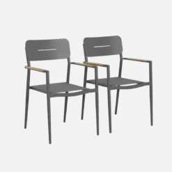 sweeek Set 2 sedie da giardino in alluminio e textilene