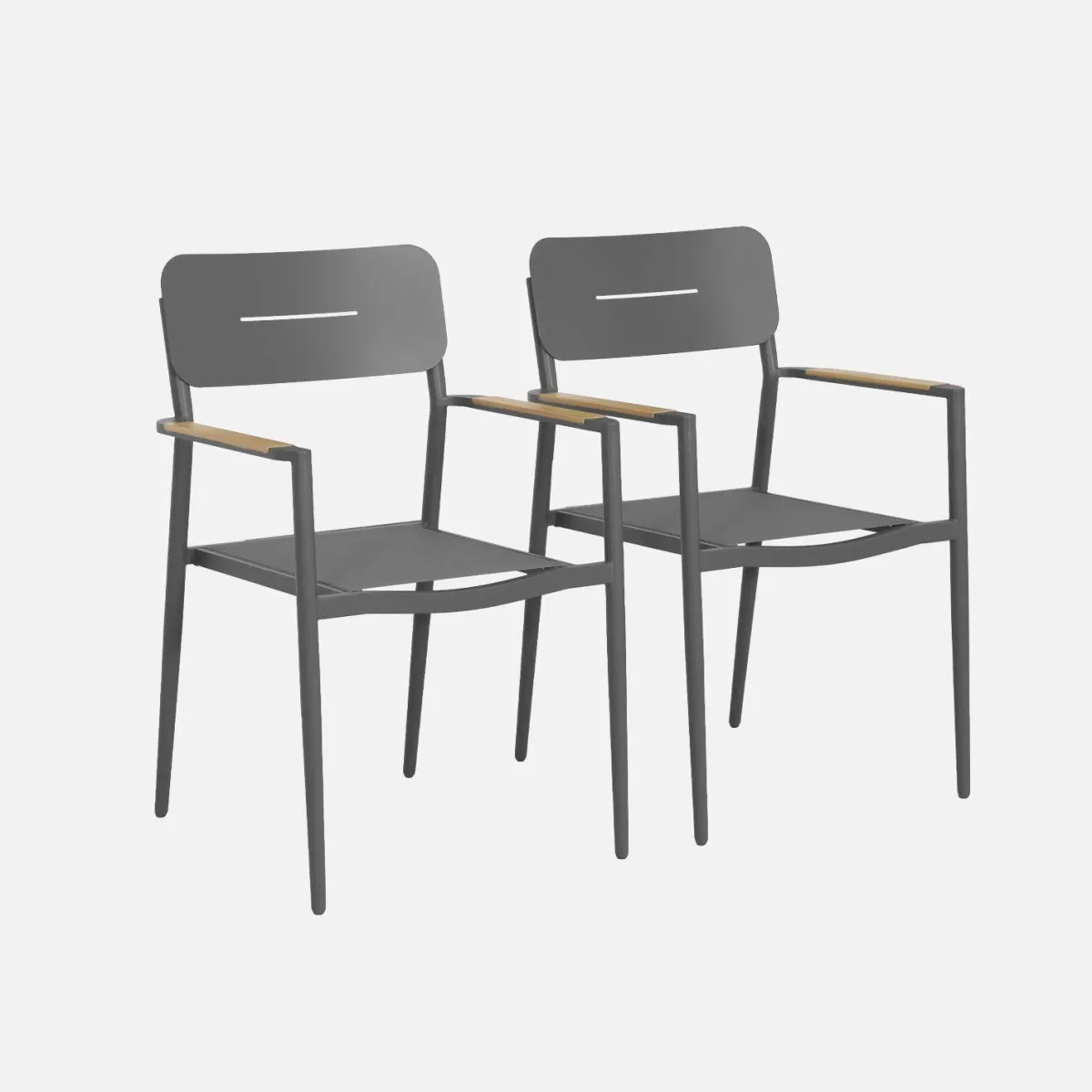 sweeek Set 2 sedie da giardino in alluminio e textilene