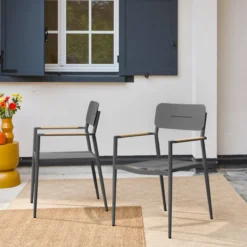 sweeek Set 2 sedie da giardino in alluminio e textilene