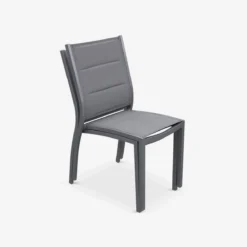 sweeek Set 2 sedie da giardino moderne in alluminio e textilene