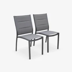 sweeek Set 2 sedie da giardino moderne in alluminio e textilene