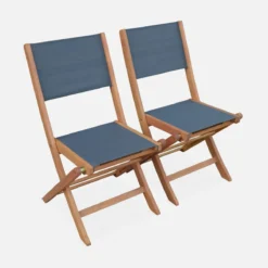 sweeek Set 2 sedie da giardino pieghevoli in legno