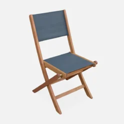 sweeek Set 2 sedie da giardino pieghevoli in legno