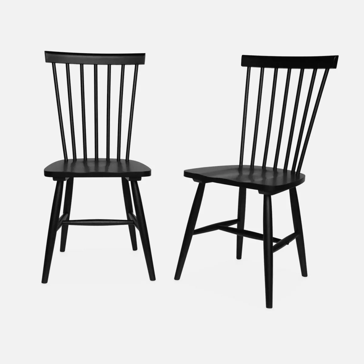 sweeek Set 2 sedie da pranzo in legno, impilabili stile vintage