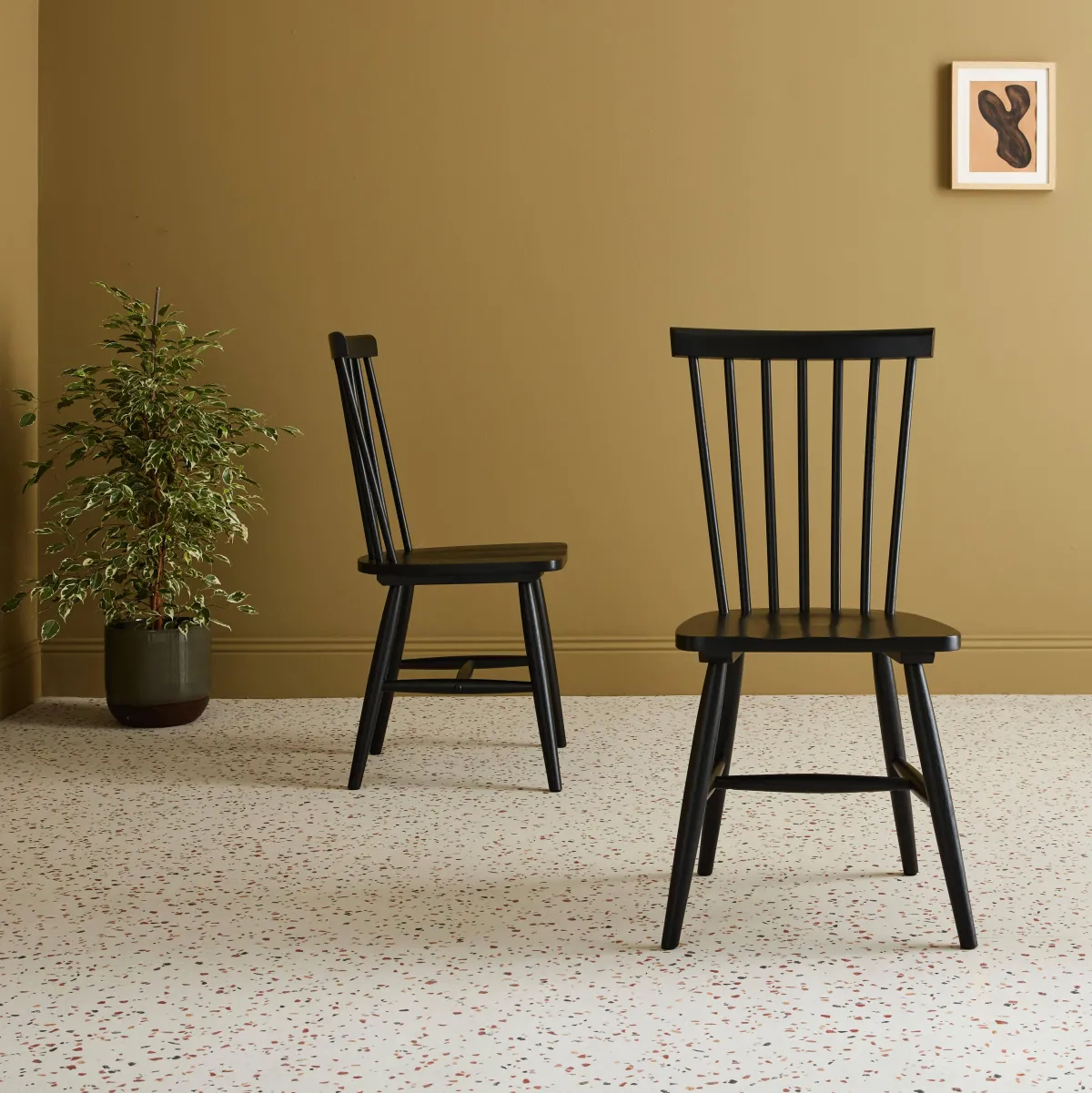 sweeek Set 2 sedie da pranzo in legno, impilabili stile vintage
