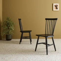 sweeek Set 2 sedie da pranzo in legno, impilabili stile vintage