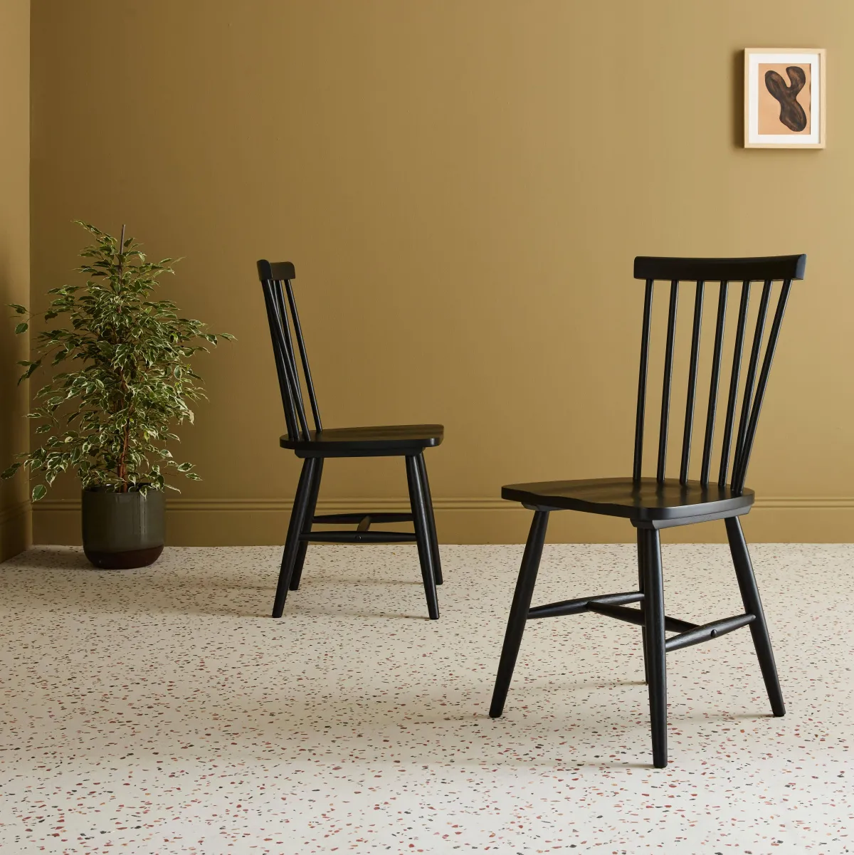 sweeek Set 2 sedie da pranzo in legno, impilabili stile vintage