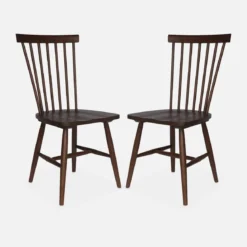 Set 2 sedie da pranzo in legno, impilabili stile vintage