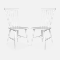 Set 2 sedie da pranzo in legno, impilabili stile vintage
