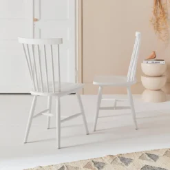 Set 2 sedie da pranzo in legno, impilabili stile vintage