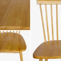 Set 2 sedie da pranzo in legno, impilabili stile vintage