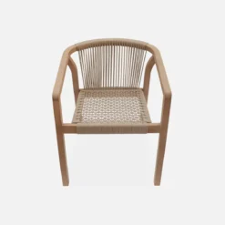 sweeek Set 2 sedie impilabili in legno e corda