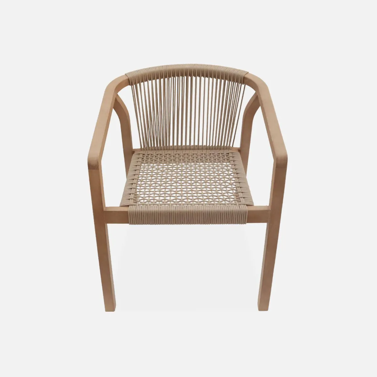 sweeek Set 2 sedie impilabili in legno e corda