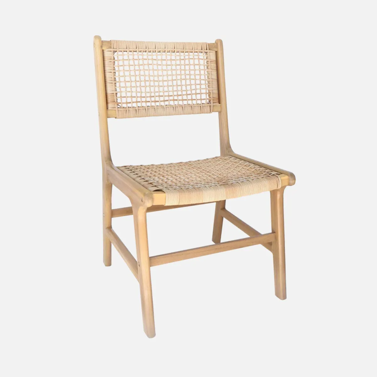 sweeek Set 2 sedie in canna e legno