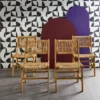 sweeek Set 4 sedie in canna e legno