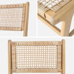 sweeek Set 4 sedie in canna e legno