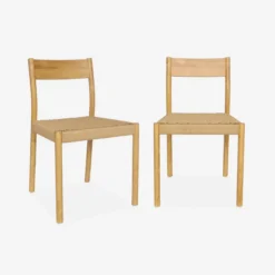 sweeek Set 2 sedie in legno e corda