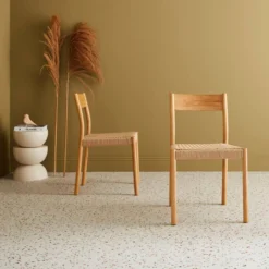 sweeek Set 2 sedie in legno e corda
