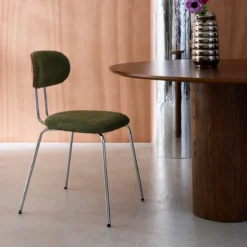 sweeek Set 2 sedie in legno tinto noce e tessuto idrorepellente