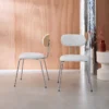 sweeek Set 2 sedie in legno tinto quercia e tessuto idrorepellente
