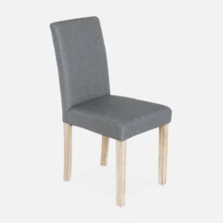 sweeek Set 4 sedie in tessuto con gambe in legno