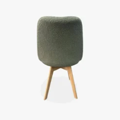 Set 4 sedie scandinave bouclé e gambe in legno