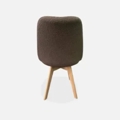 Set 4 sedie scandinave bouclé e gambe in legno