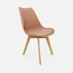 sweeek Set 4 sedie scandinave imbottite con gambe in legno