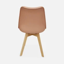 sweeek Set 4 sedie scandinave imbottite con gambe in legno