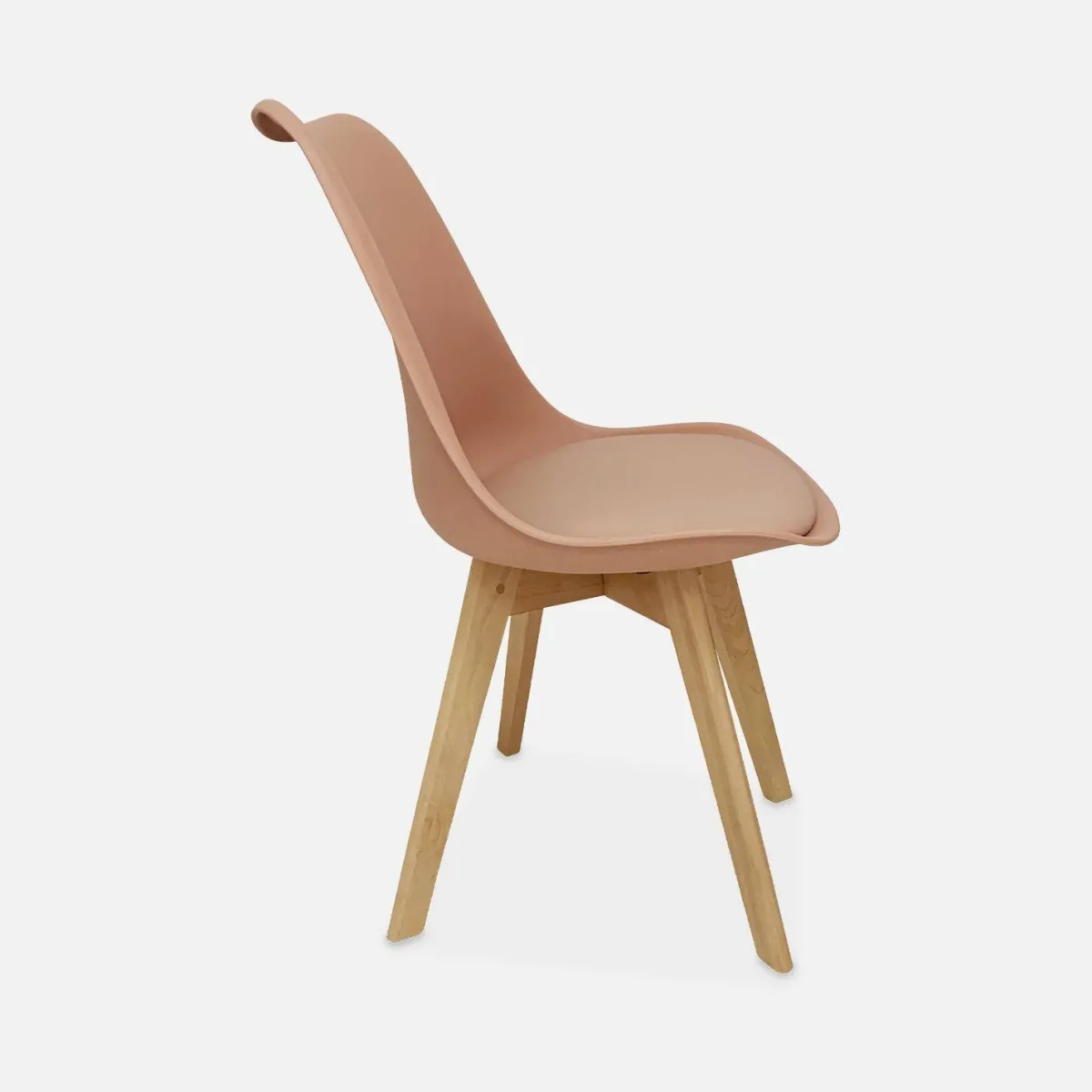 sweeek Set 4 sedie scandinave imbottite con gambe in legno