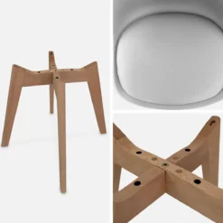 sweeek Set 6 sedie scandinave imbottite, gambe in legno per sala da pranzo