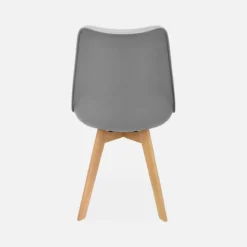 sweeek Set 6 sedie scandinave imbottite, gambe in legno per sala da pranzo