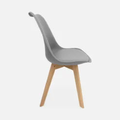 sweeek Set 6 sedie scandinave imbottite, gambe in legno per sala da pranzo