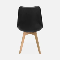 Set 4 sedie scandinave imbottite con gambe in legno