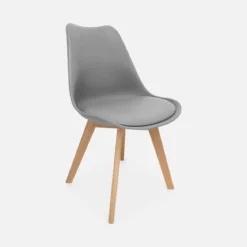 Set 4 sedie scandinave imbottite con gambe in legno