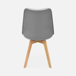 Set 4 sedie scandinave imbottite con gambe in legno